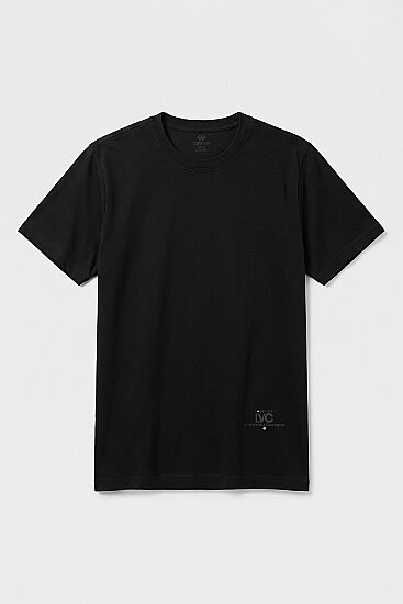 Siyah Standart Fit Baskılı Kısa Kollu Erkek T-Shirt - 88440 