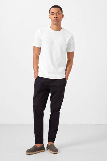 Siyah Standart Fit Dokuma Hafif Esnek Chino Erkek Pantolon - 82179 