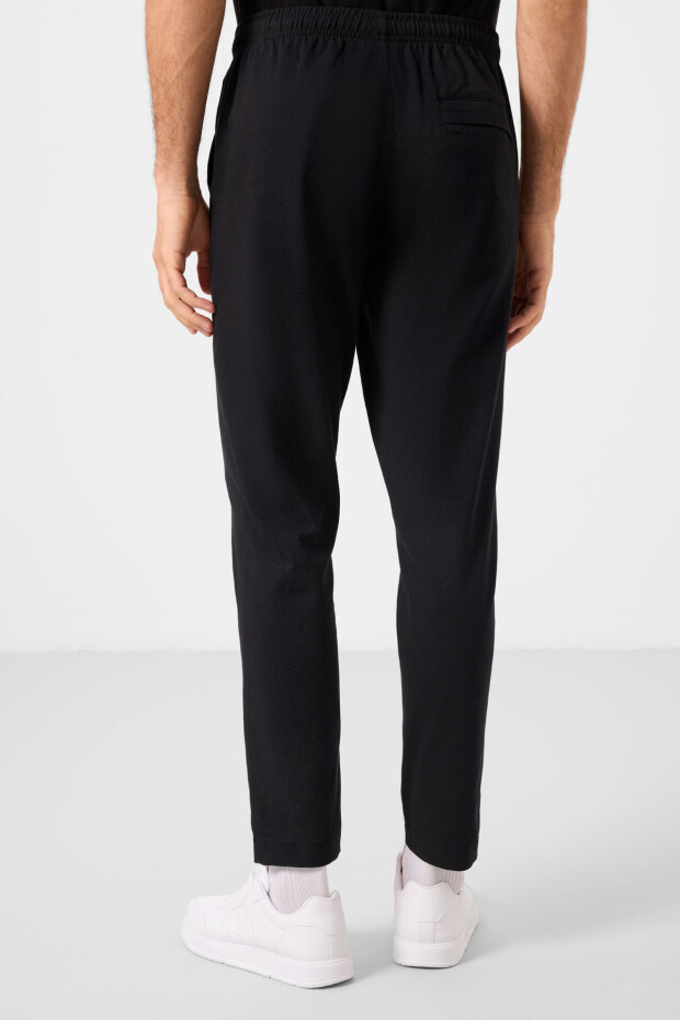 Siyah Standart Fit Dokuma Hafif Esnek Chino Erkek Pantolon - 82180 - 6