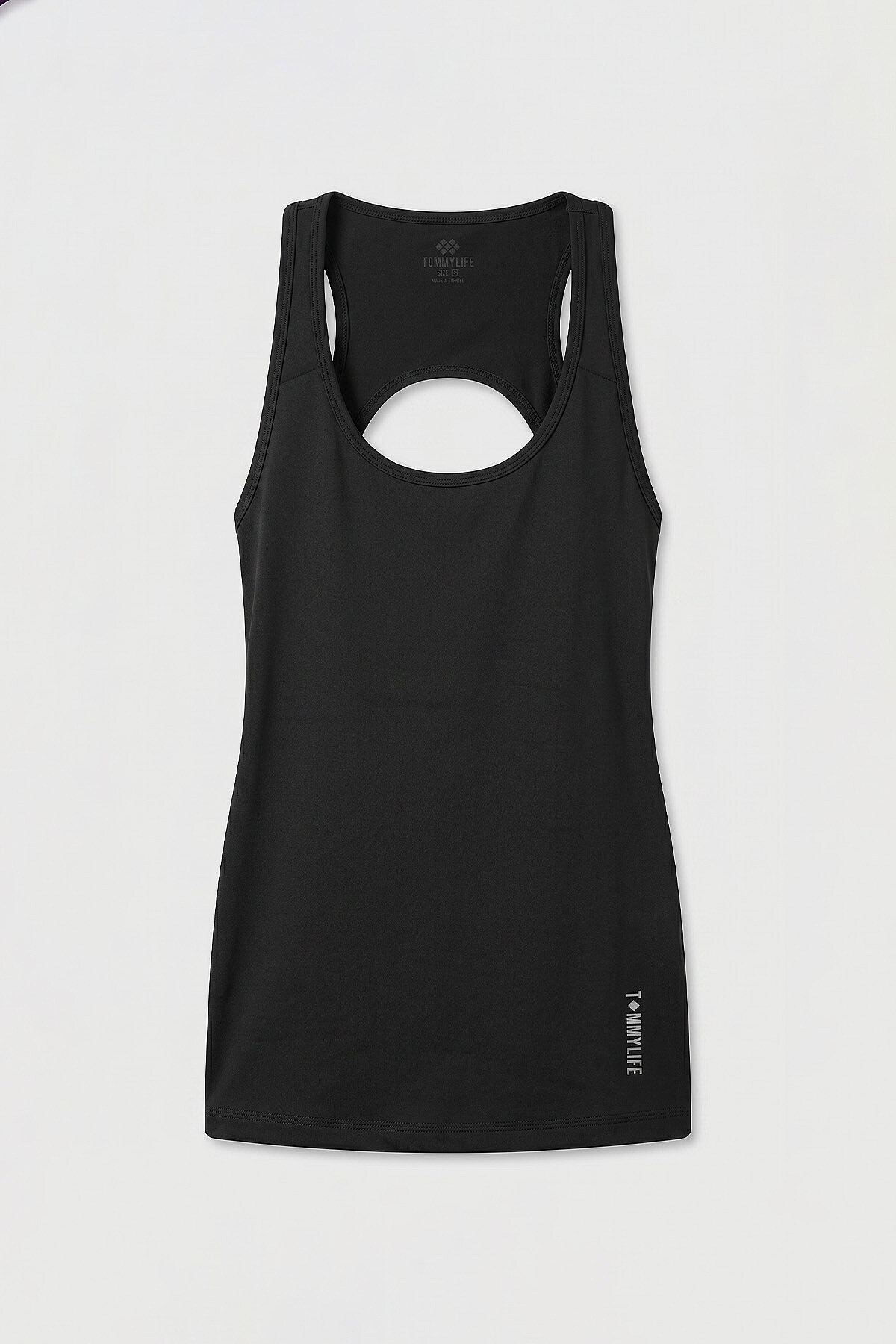 Siyah Standart Fit Sırt Detaylı Performans Kadın Spor Atlet - 97297 - TOMMYLIFE