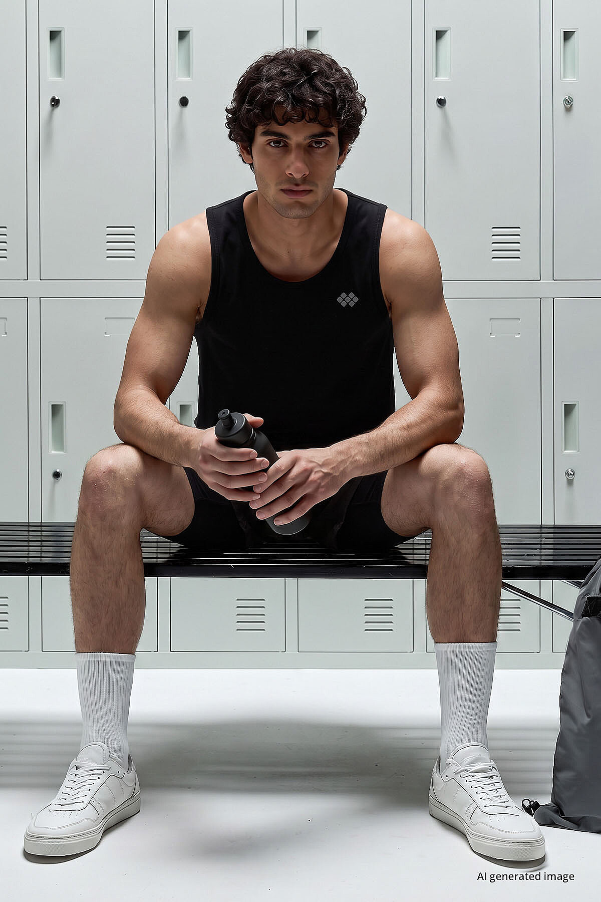 Siyah Standart Kalıp Basic Spor Performans Kolsuz Erkek Atlet - 88503 - TOMMYLIFE