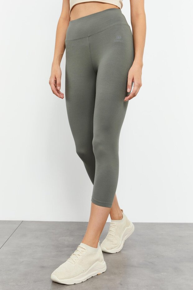 Slim Fit 2'li Paket Siyah-Çağla Kadın Kapri Tayt - 93097 - 5