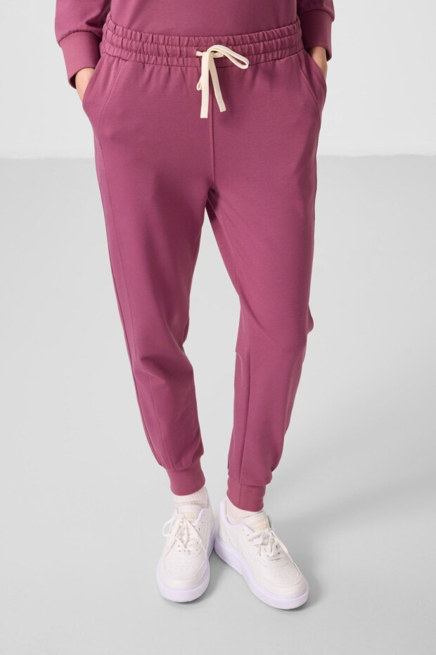 Soft Vişne Kapüşonlu Oversize Kadın Eşofman Takım - 95336 - 3