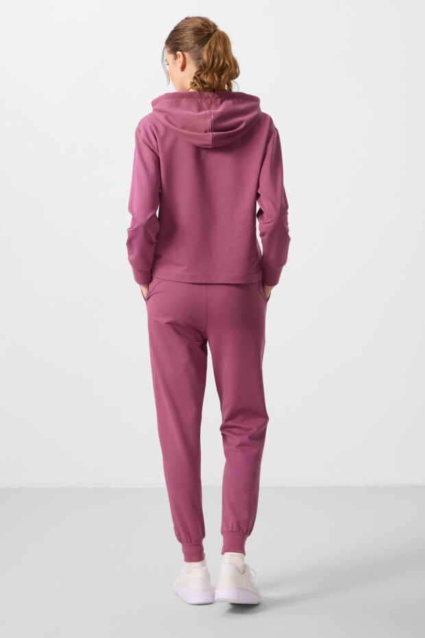 Soft Vişne Kapüşonlu Oversize Kadın Eşofman Takım - 95336 - 7