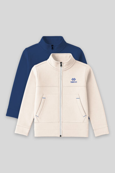 Standart Fit 2'li Paket Bej-Parlament Erkek Çocuk Sweatshirt - 11245 