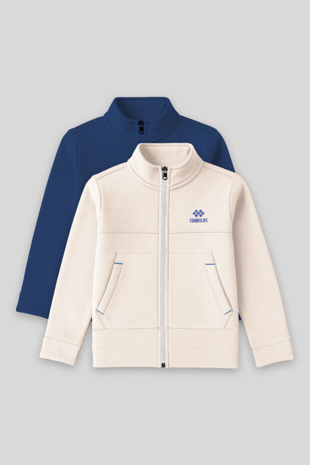 Standart Fit 2'li Paket Bej-Parlament Erkek Çocuk Sweatshirt - 11245 - 1