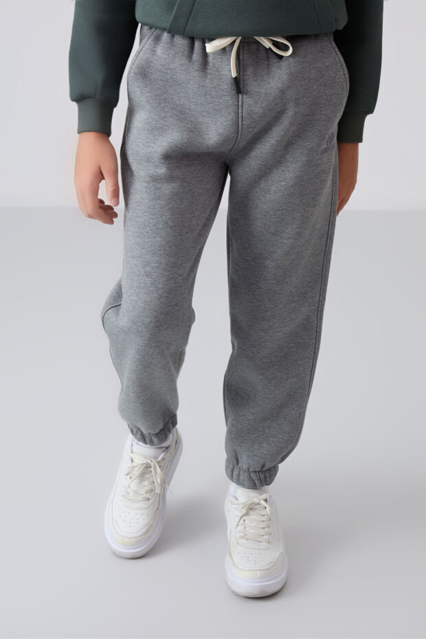 Standart Fit Basic 2'li Paket Lacivert-Gri Melanj Erkek Çocuk Eşofman Alt - 11225 - 5