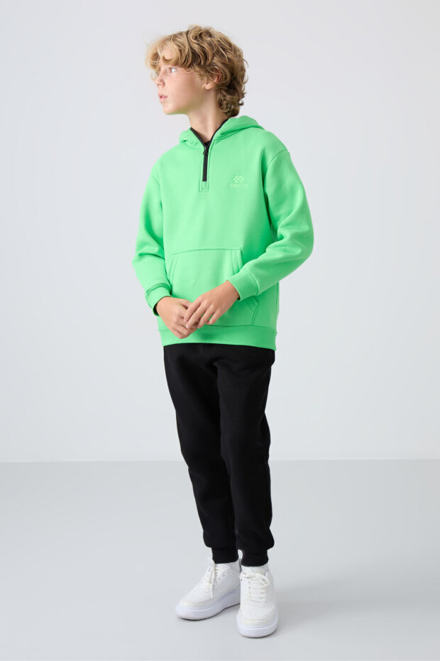 Standart Fit Basic 2'li Paket Siyah-Gri Melanj Erkek Çocuk Eşofman Alt - 11224 - 2