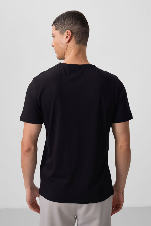 Standart Fit Basic O Yaka 3'lü Paket Siyah-Petrol-Taş Erkek T-Shirt - 87911 - 5