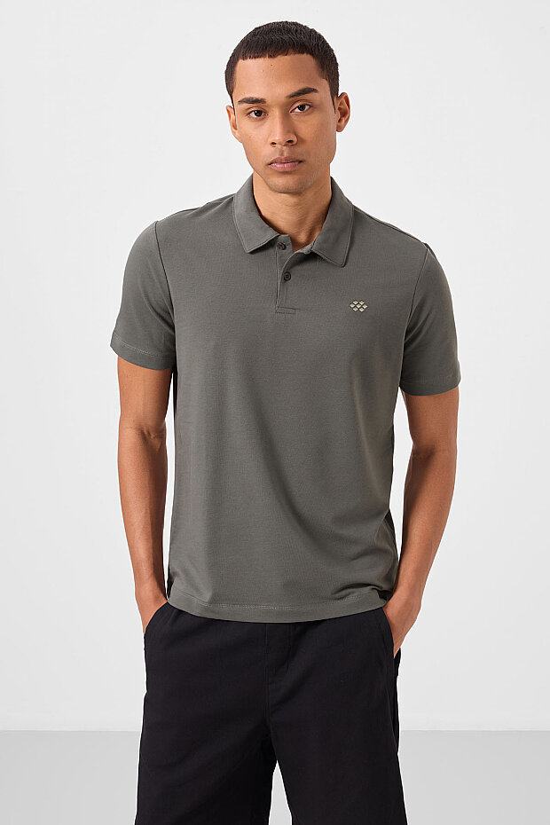 Standart Fit Basic Polo Yaka 2'li Paket Siyah-Çağla Erkek T-Shirt - 87748 - 2