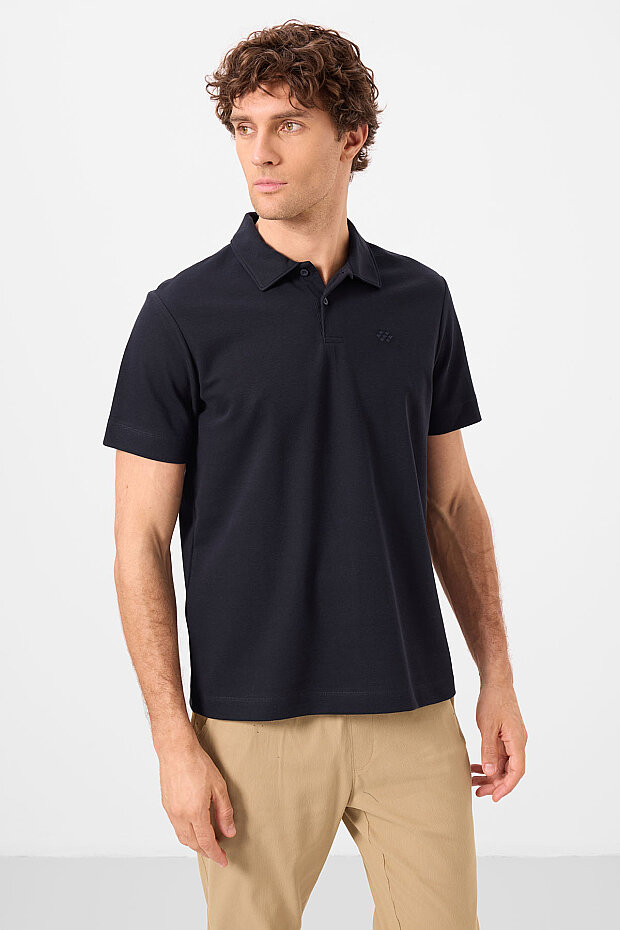 Standart Fit Basic Polo Yaka 3'lü Paket Beyaz-Lacivert-Kırmızı Erkek T-Shirt - 87748 - 2