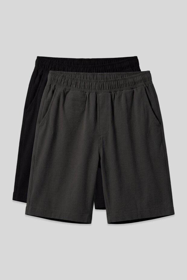 Standart Fit Chino 2'li Paket Siyah-Antrasit Erkek Şort - 81290 - 1