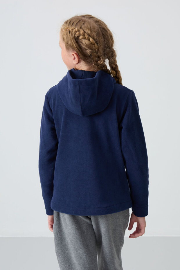 Standart Fit Kapüşonlu 2'li Paket İndigo-Fiesta Polar Kız Çocuk Sweatshirt - 75152 - 6