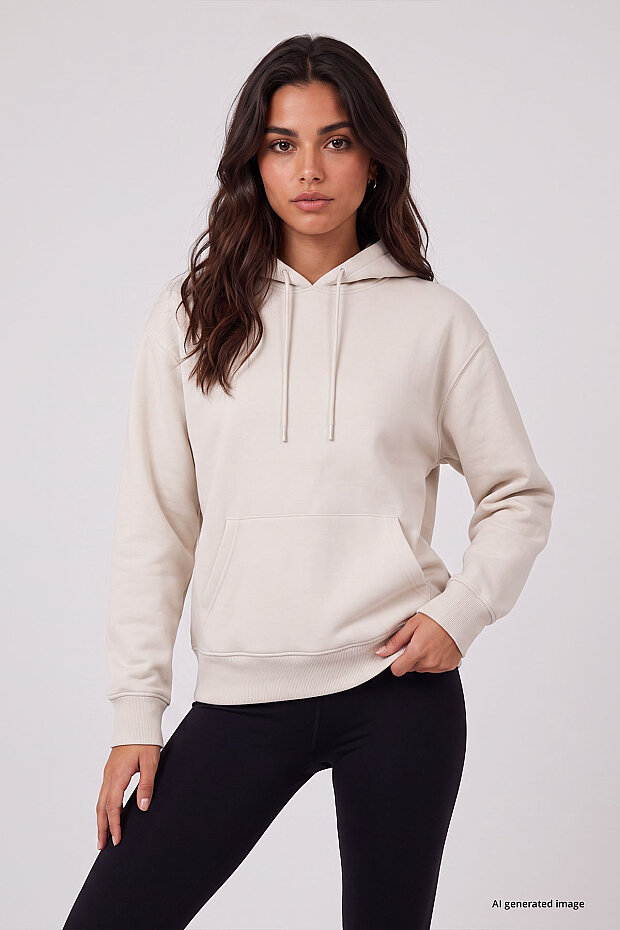 Standart Kapüşonlu 3'lü Paket Siyah-Ekru-Soft Vişne Kadın Sweatshirt - 97321 - 2
