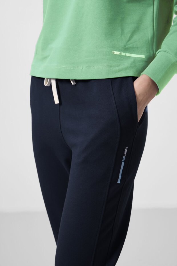 Su Yeşili-Lacivert Kapüşonlu Oversize Kadın Eşofman Takım - 95336 - 4