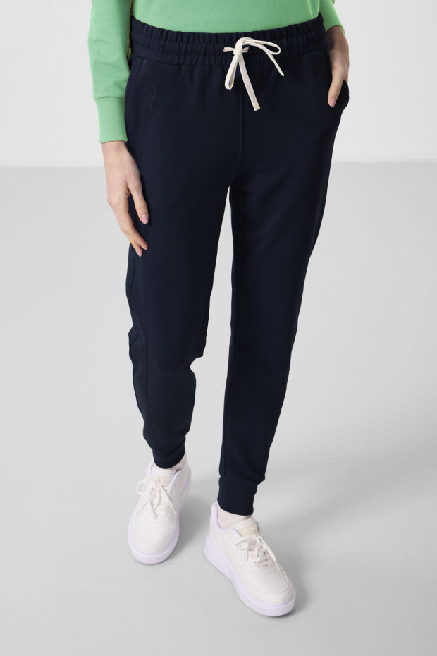 Su Yeşili-Lacivert Kapüşonlu Oversize Kadın Eşofman Takım - 95336 - 5