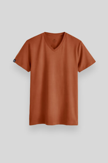 Tarçın Basic Kısa Kol Standart Kalıp V Yaka Erkek T-Shirt - 87912 