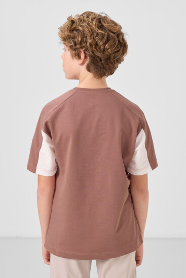 Tarçın Pamuklu Yumuşak Dokulu Oversize Fit Baskılı Erkek Çocuk T-Shirt - 11290 - Thumbnail