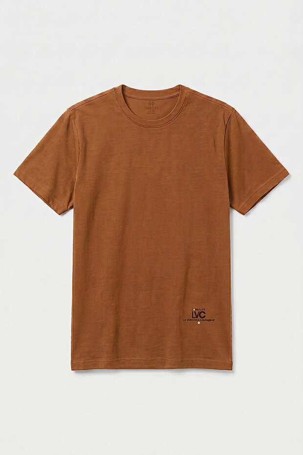 Tarçın Standart Fit Baskılı Kısa Kollu Erkek T-Shirt - 88440 - 1