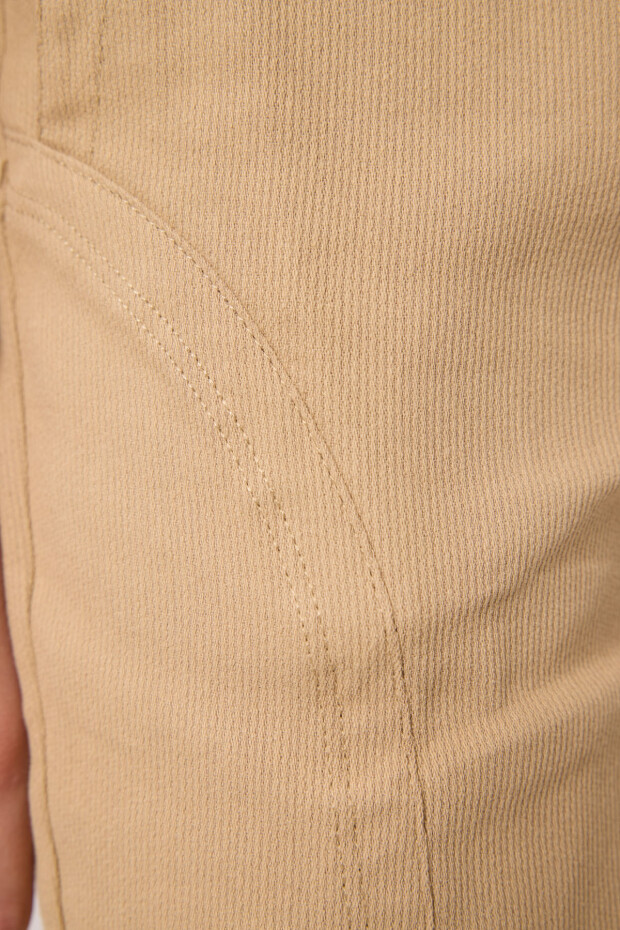 Tarçın-Koyu Bej Pamuklu Oversize Fit Dokuma Hafif Esnek Chino Erkek Çocuk Şort Takım - 11276 - 6