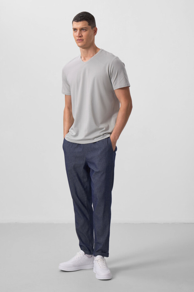 Taş Basic Kısa Kol Standart Kalıp V Yaka Erkek T-Shirt - 87912 - 3