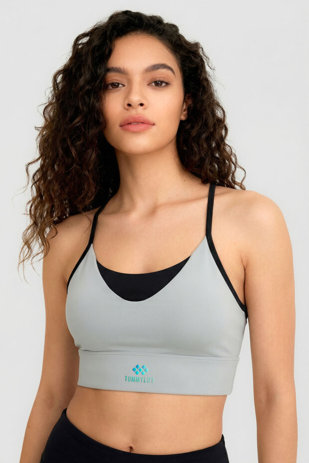 Taş Standart Fit Baskılı Sırt Detaylı Kadın Spor Büstiyer - 97300 - 4