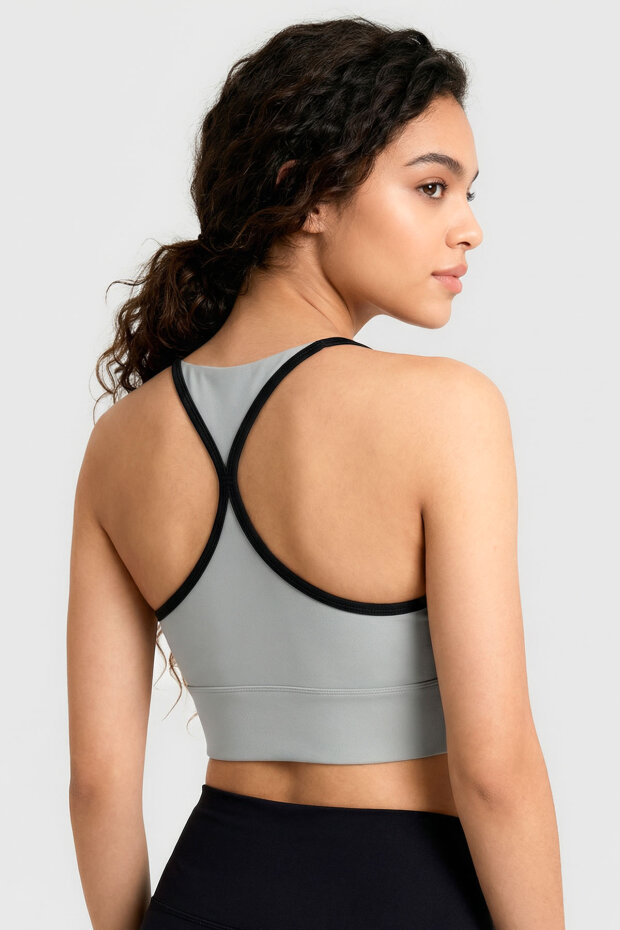 Taş Standart Fit Baskılı Sırt Detaylı Kadın Spor Büstiyer - 97300 - 5