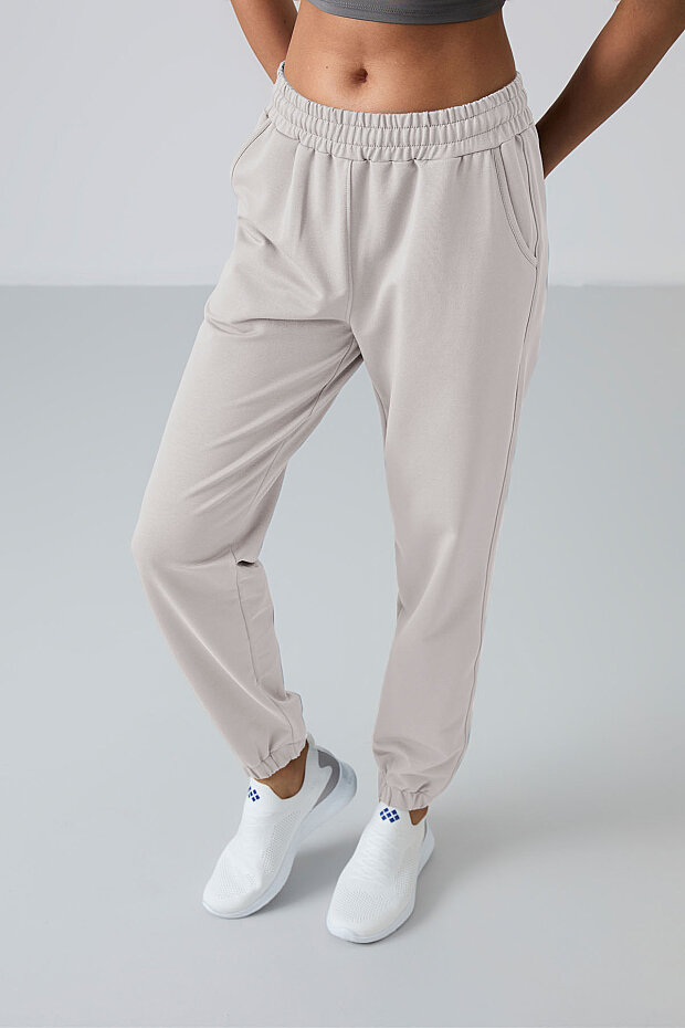 Taş Cepli Yüksek Bel Rahat Form Lastik Paça Kadın Eşofman Alt - 94583 - 2