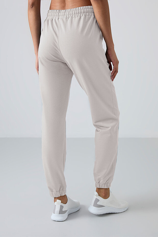 Taş Cepli Yüksek Bel Rahat Form Lastik Paça Kadın Eşofman Alt - 94583 - 5