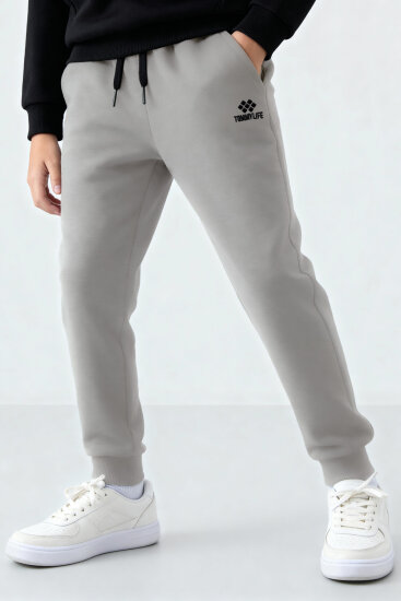 Taş Standart Fit Manşetli İnce Erkek Çocuk Eşofman Alt - 11205 - TOMMYLIFE (1)