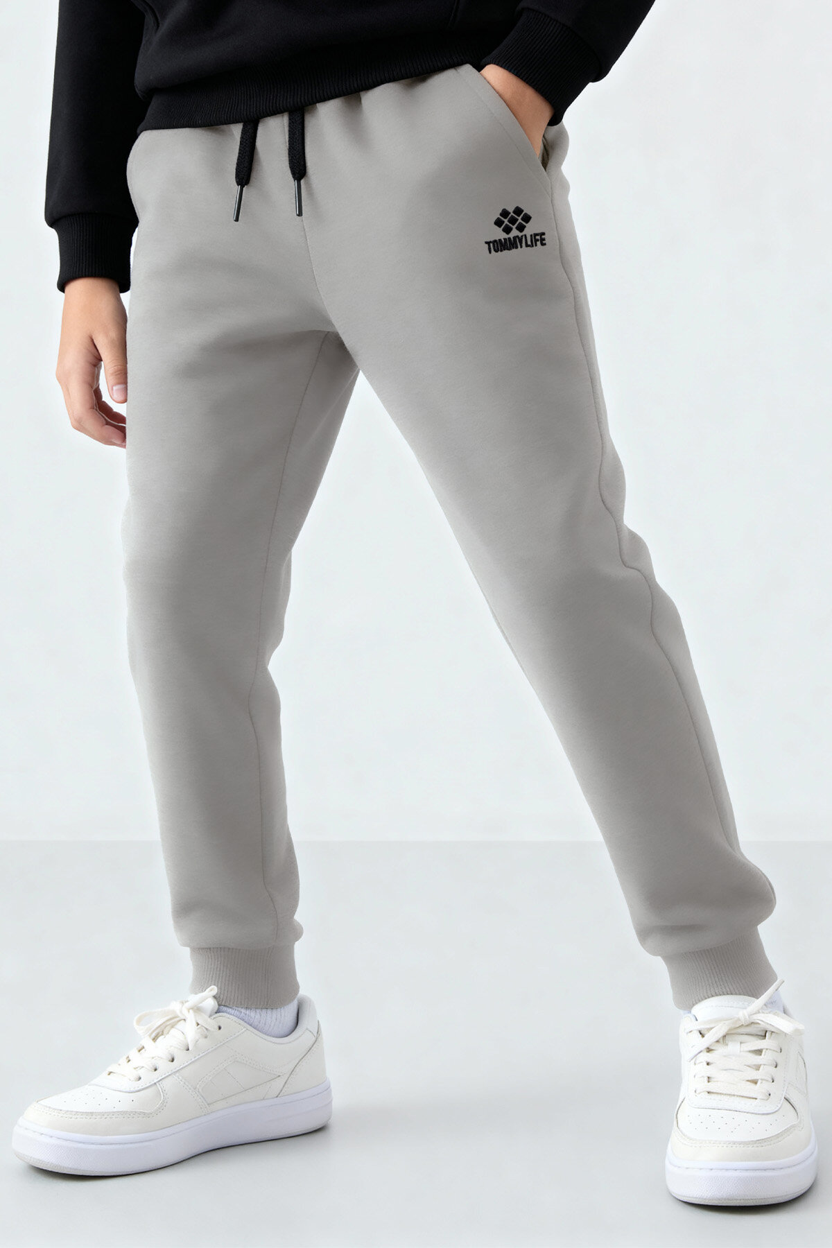 Taş Standart Fit Manşetli İnce Erkek Çocuk Eşofman Alt - 11205 - TOMMYLIFE (1)