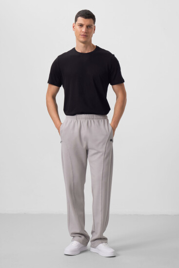 Taş Yüzeyi Dokulu Standart Fit Palazzo Erkek Pantolon - 82171 - TOMMYLIFE (1)