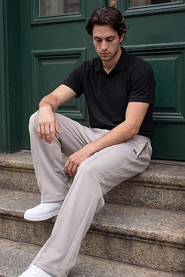 Taş Yüzeyi Dokulu Standart Fit Palazzo Erkek Pantolon - 82171 