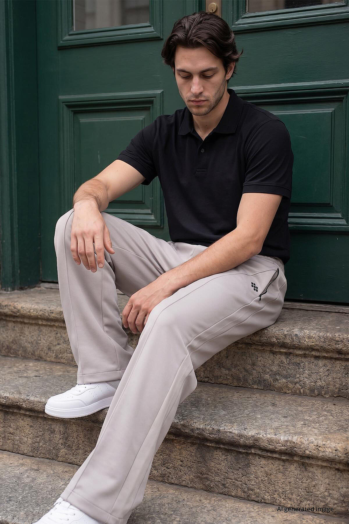 Taş Yüzeyi Dokulu Standart Fit Palazzo Erkek Pantolon - 82171 - TOMMYLIFE