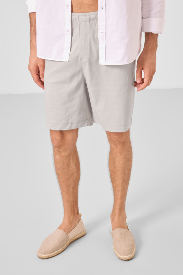 Taş Standart Fit Dokuma Hafif Esnek Chino Erkek Şort - 81293