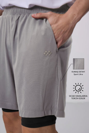 Taş İnce Yumuşak Standart Fit Erkek Taytlı Şort - 81287 - TOMMYLIFE