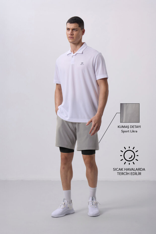 Taş İnce Yumuşak Standart Fit Erkek Taytlı Şort - 81287 - 1