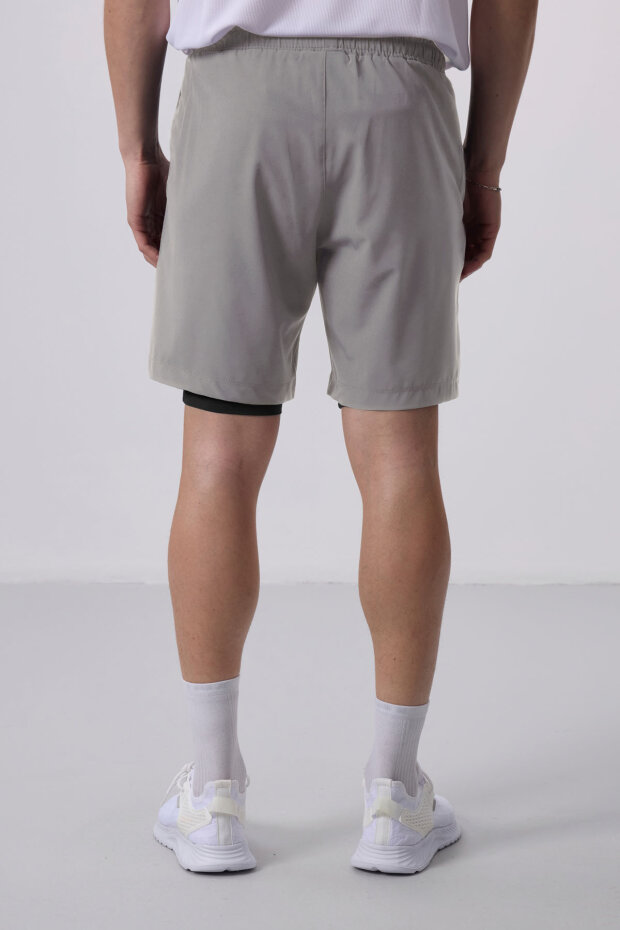 Taş İnce Yumuşak Standart Fit Erkek Taytlı Şort - 81287 - 8