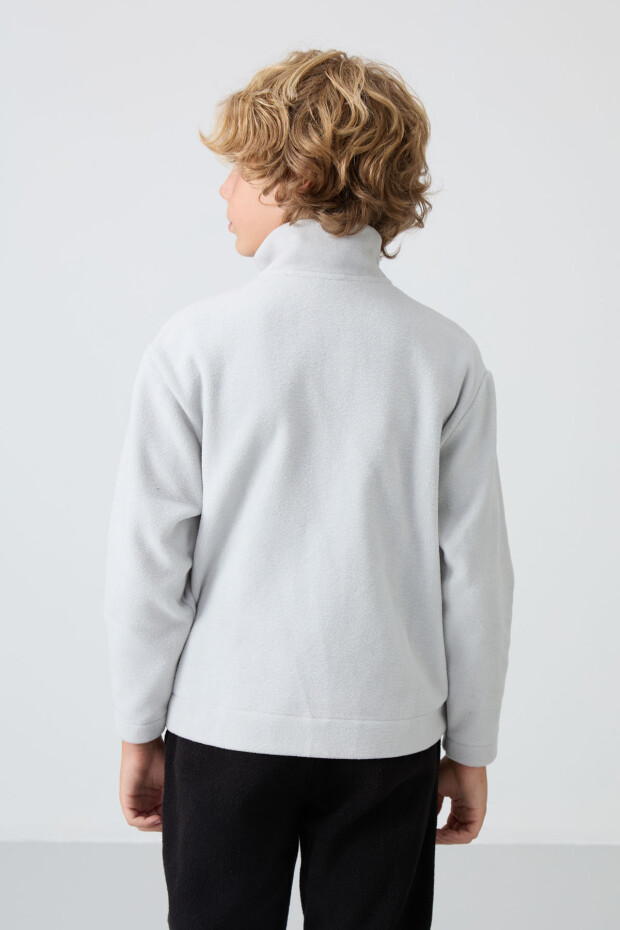 Taş Kalın Yumuşak Dokulu Standart Fit Nakışlı Polar Erkek Çocuk Sweatshirt - 11221 - 5
