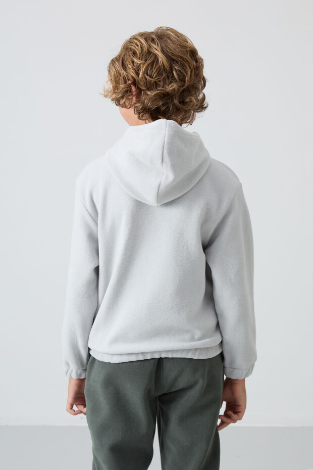 Taş Kalın Yumuşak Dokulu Standart Fit Nakışlı Polar Erkek Çocuk Sweatshirt - 11230 - 5