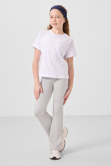 Taş Esnek Standart Fit Basic Performans İspanyol Paça Kız Çocuk Tayt - 75193 - TOMMYLIFE (1)
