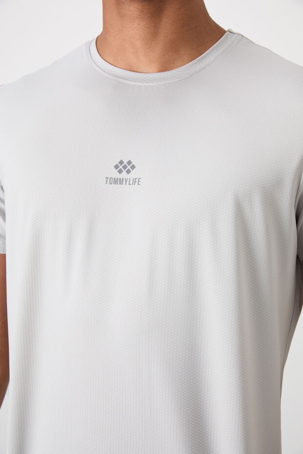 Taş Nefes Alan Dokulu İnce Esnek Standart Fit Erkek Performans T-Shirt - 88387 - 3