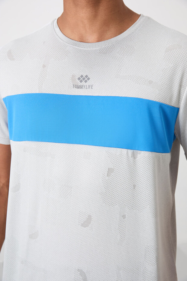 Taş Nefes Alan Jakarlı İnce Esnek Standart Fit Erkek Performans T-Shirt - 88398 - 3