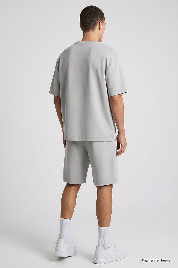 Taş Oversize Fit Basic Erkek Şort Takım - 85292 - 7