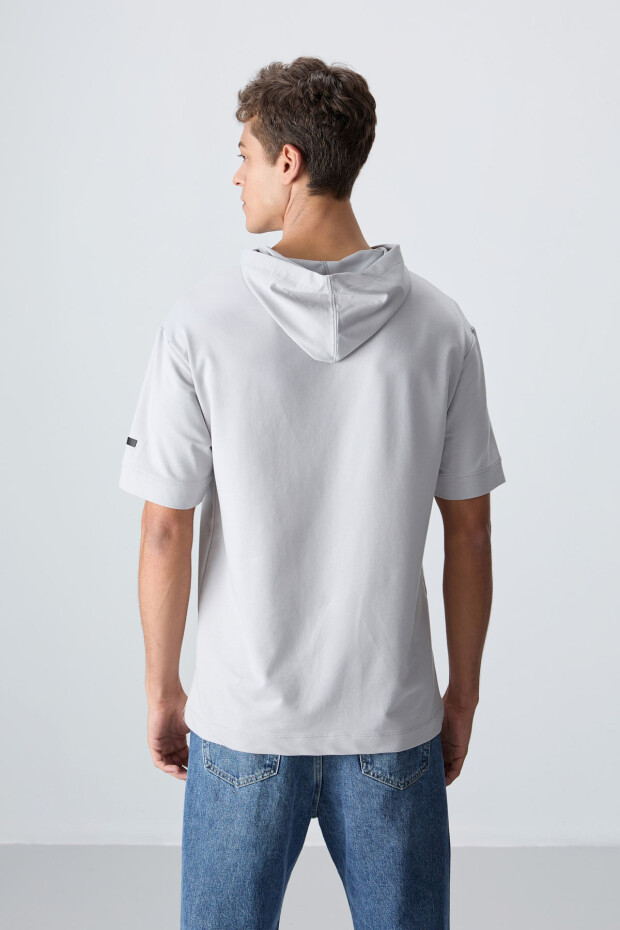 Taş Pamuklu Kalın Yumuşak Dokulu Oversize Fit Basic Erkek T-Shirt - 88352 - 5