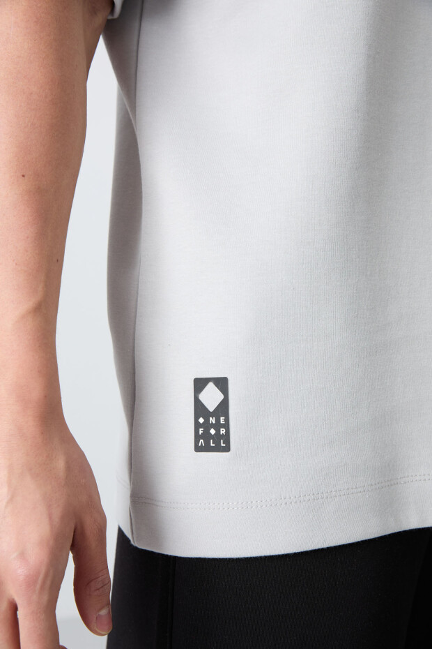 Taş Pamuklu Kalın Yumuşak Dokulu Oversize Fit Baskılı Erkek T-Shirt - 88325 - 5