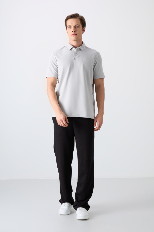 Taş Pamuklu Kalın Yumuşak Dokulu Standart Fit Basic Polo Yaka Erkek T-Shirt - 88348 - 2