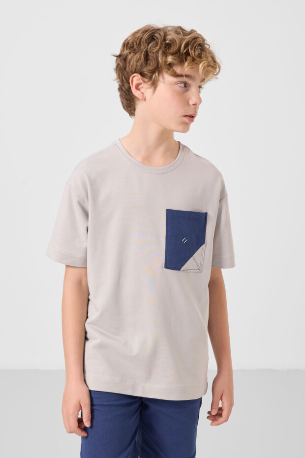 Taş-Parlament Pamuklu Oversize Fit Dokuma Hafif Esnek Chino Erkek Çocuk Şort Takım - 11278 - 5