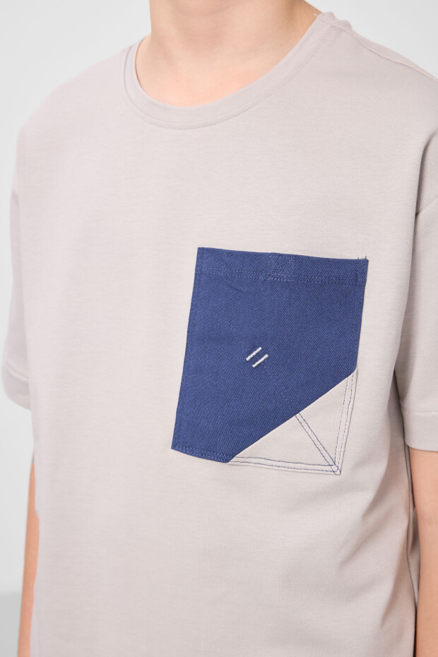 Taş-Parlament Pamuklu Oversize Fit Dokuma Hafif Esnek Chino Erkek Çocuk Şort Takım - 11278 - 6