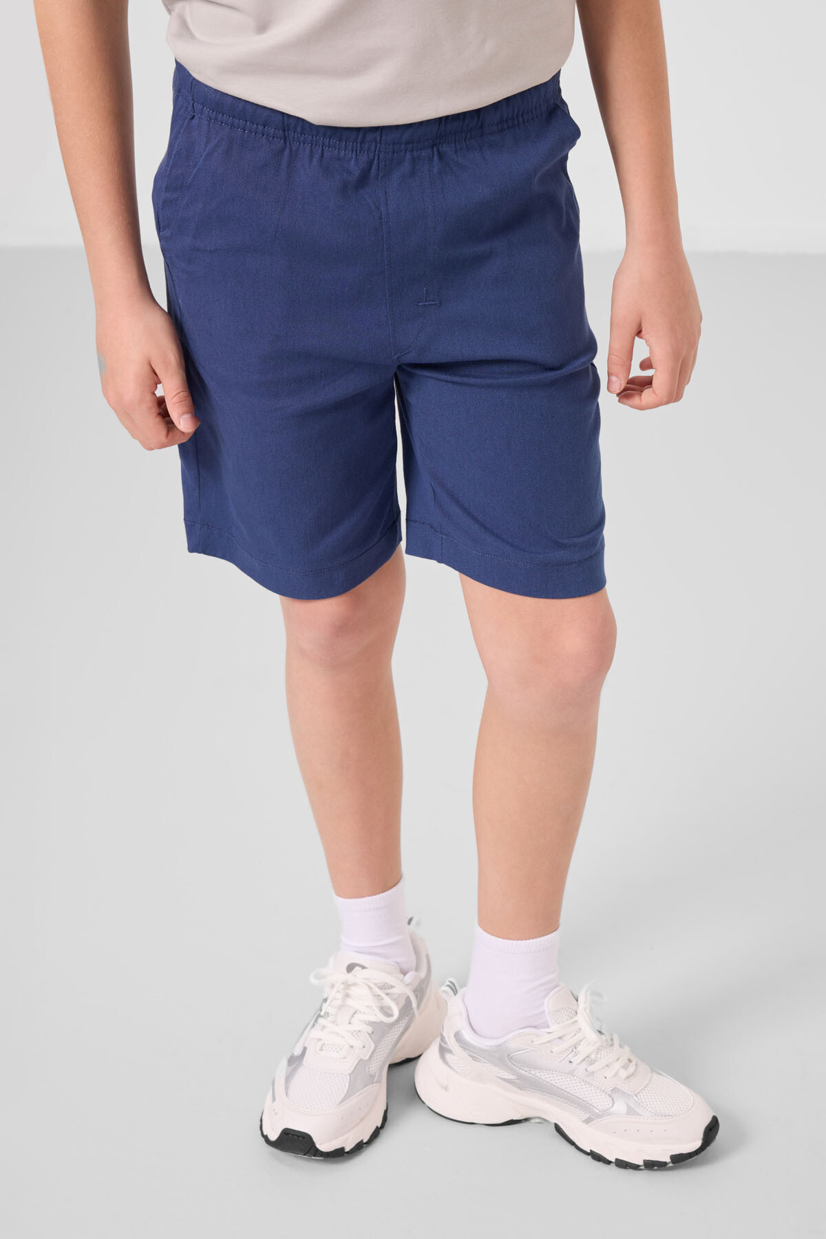 Taş-Parlament Pamuklu Oversize Fit Dokuma Hafif Esnek Chino Erkek Çocuk Şort Takım - 11278 - TOMMYLIFE (1)